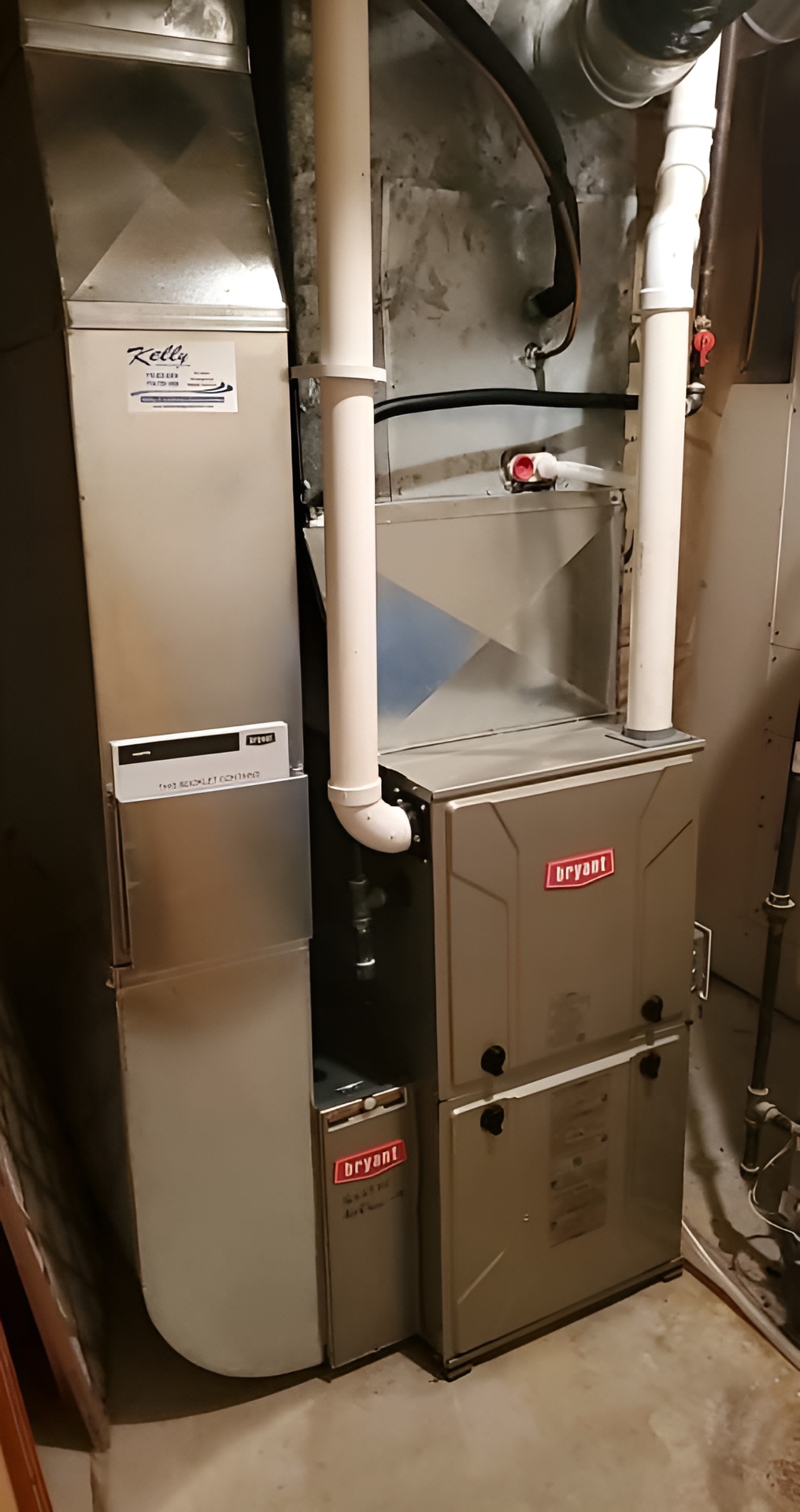 Bryant two-stage furnace installed in an Eau Claire home mechanical room